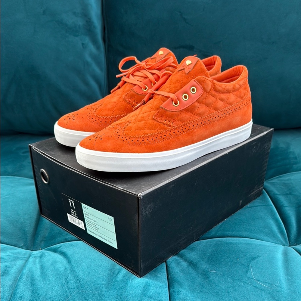 Diamond Supply Co NT-1 Orange Suede Men's Shoes